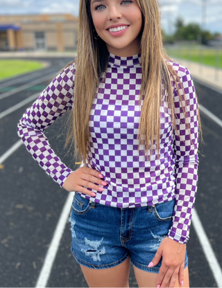 Checkered Mesh Top