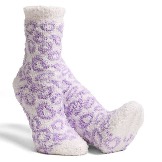 Leopard Crew Fuzzy Winter Socks