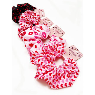 Heart Pattern Jumbo Size Hair Scrunchies