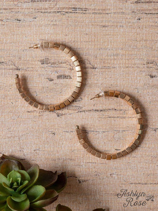 BLAME IT ON MY ROOTS SQUARE BEADED HOOPS
