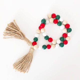 Holliday Wood Bead Garland