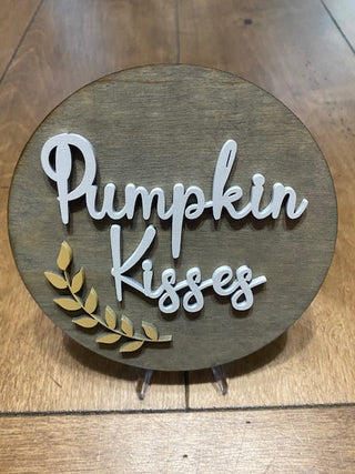 Pumpkin Kisses or Gnome | Farmhouse Tiered Tray Decor