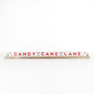 Candy Cane Lane Wooden Shelf Sitter